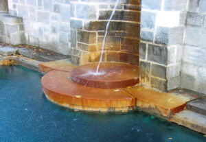 iron stains on pool wall 