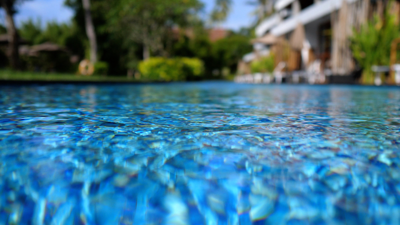 clear blue salt water up close