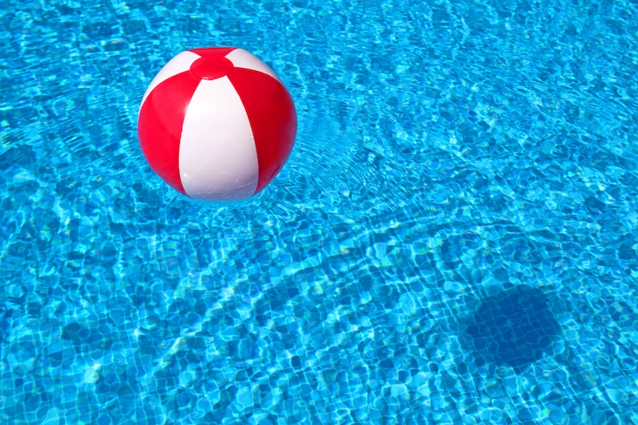 ball floating in the pool