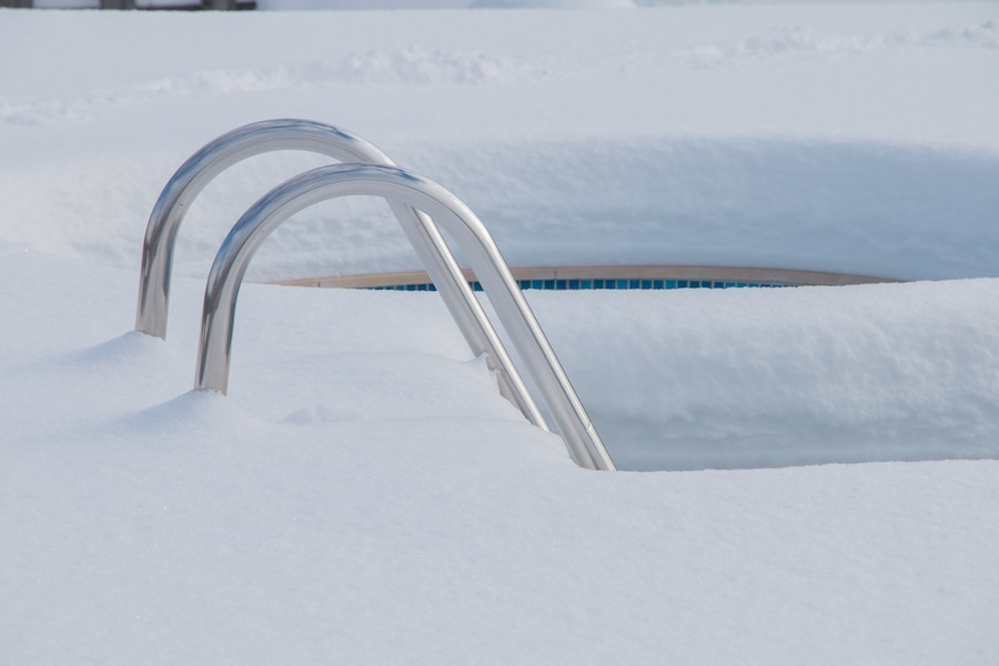 Ice swimming pool in the winter,